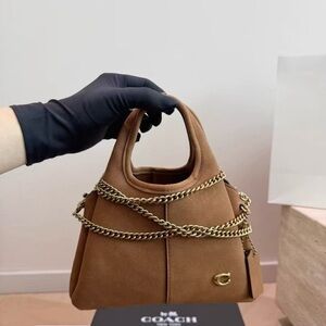 COACH suede chain handbag